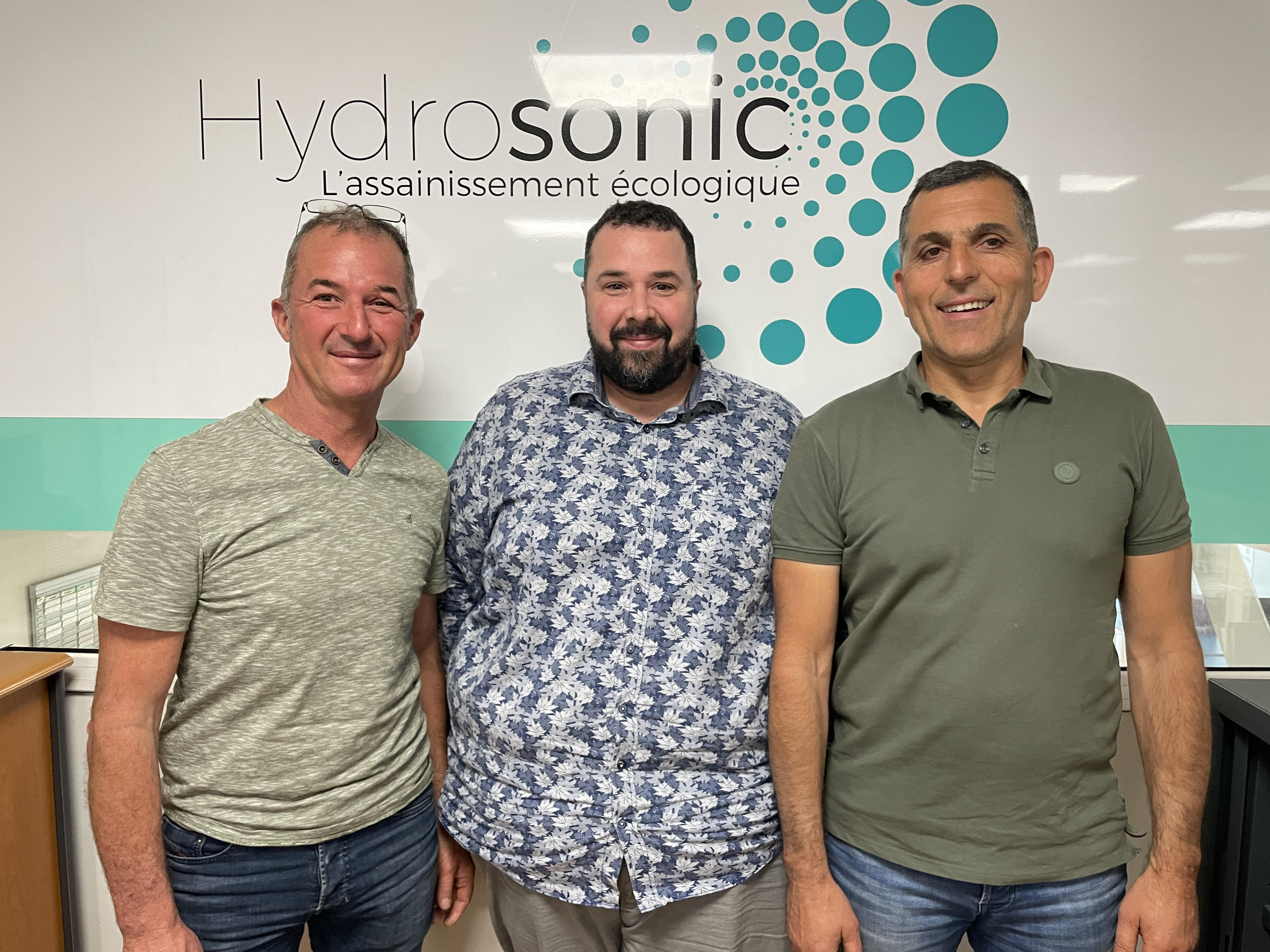 Photographie des trois associés de Hydrosonic